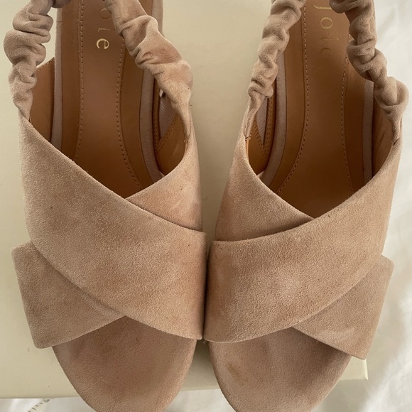 Joie “Garden” Suede Wedge Sandal (Blush color) - Picture 2 of 7